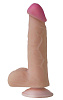 Телесный фаллоимитатор с мошонкой из неоскин на присоске LOVETOY (А-Полимер) 810800 (17,5 см)