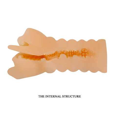 Телесный мастурбатор-ротик с язычком Baile Miranda BM-009216U