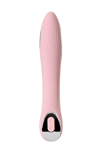 Розовый силиконовый вибратор с электростимуляцией ToyFa TESLA G-POINT 796003 (21 см)