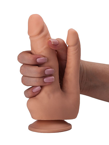 Двойной фаллоимитатор на присоске из геля телесного цвета LOVETOY (А-Полимер) 104700 (17 см)