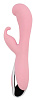 Нежно-розовый вибратор со стимулятором клитора Chisa Vertigo Bunny Dream CN-531065262 (19 см)