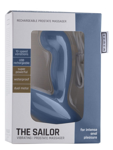 Синий массажёр простаты Shots Media BV Sailor MJU005BLU (13 см)