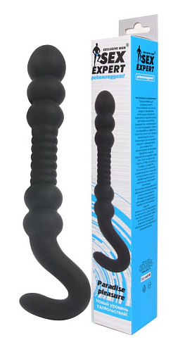 Чёрный фантазийный двусторонний анальный стимулятор Bior toys SEM-55106 (25 см)