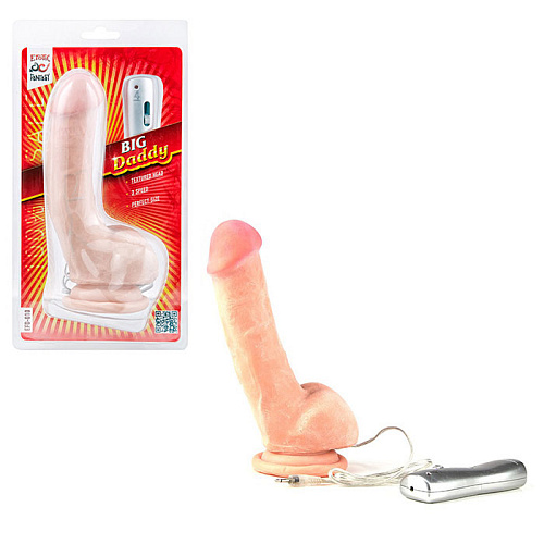 Трехскоростной вибромассажёр телесного цвета Erotic Fantasy Big Daddy EFD-010 (18,5 см)