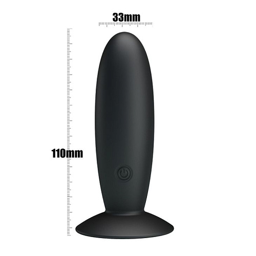 Чёрная анальная пробка с вибрацией Baile Butt Plug Massager BI-040045-0803 (11 см)