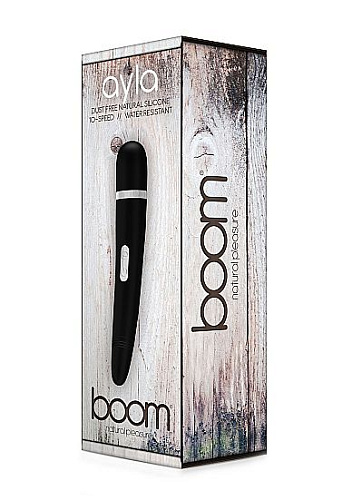 Чёрный фаллоимитатор с вибрацией Shots Media BV Yla White BOOM007BLK (19 см)