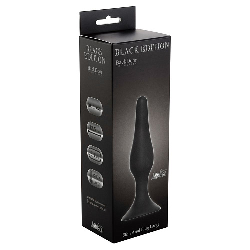 Темно-серая анальная пробка Lola toys Slim Anal Plug Large 4205-04Lola (12,5 см)