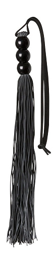 Чёрная резиновая мини-плеть Blush Novelties Rubber Whip 520020 (43 см)