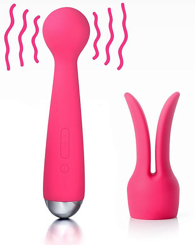 Сливово-красный вибростимулятор с насадкой Svakom Emma SAV-01-PR (21 см)