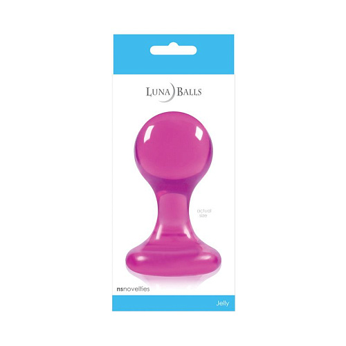 Большая розовая анальная пробка на присоске NS Novelties Luna Balls NSN-0502-64 (9,5 см)