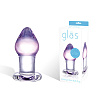 Классическая анальная пробка фиолетового цвета Glas Amethyst Rain Small GLAS-62 (8 см)