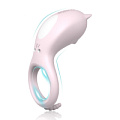 Нежно-розовое эрекционное кольцо с вибрацией S-HANDE CORA SHD-S084