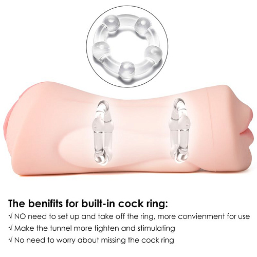 Двусторонний мастурбатор вагина и ротик телесного цвета Svakom Debby ZW6