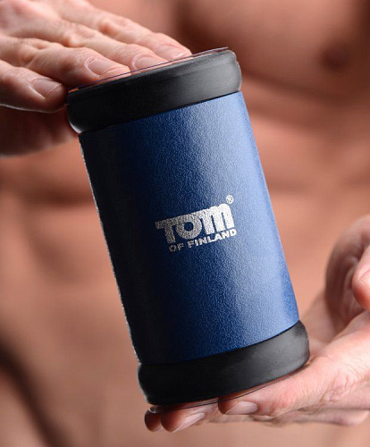 Силиконовый сквозной мастурбатор-цилиндр синего цвета XR Brands Sailor Silicone Stroker TF3657