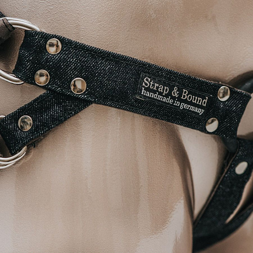 Чёрные джинсовые трусики для страпона Fun Factory Strap Bound Invisible Demin 3 HSBSB00004