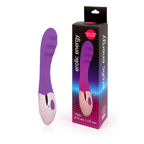 Фиолетовый ребристый вибромассажёр с 10 режимами вибрации Bior toys EE-10264-5