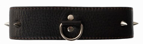 Чёрный стильный ошейник с шипами БДСМ арсенал 912-07 BX DD