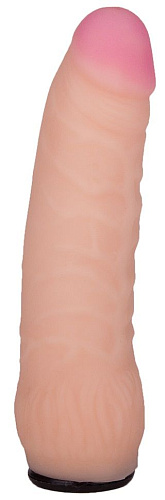 Телесная изогнутая насадка на Harness с коннектором BLACK LINE LOVETOY (А-Полимер) 844104 (17 см)