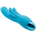 Голубой вибратор с клиторальным отростком Howells INDULGENCE Rechargeable Frolic Bunny 174216blue (18,7 см)
