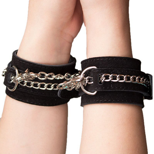Чёрные замшевые наручи RestArt Kenzi Arm RA-602