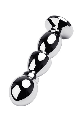 Серебристый стимулятор с красным кристаллом ToyFa 717045-9 (14 см)