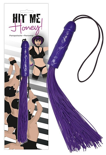 Фиолетовая плеть с рукояткой в виде фаллоса Orion 0774030 (20 см)
