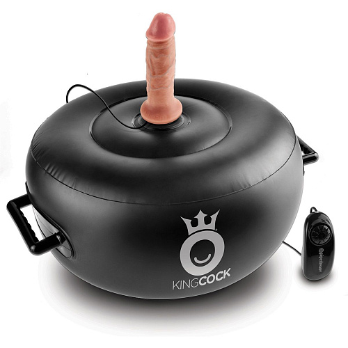 Вибромассажёр на воздушной подушке с двумя насадками Pipedream King Cock Vibrating Inflatable Hot Seat PD5681-23