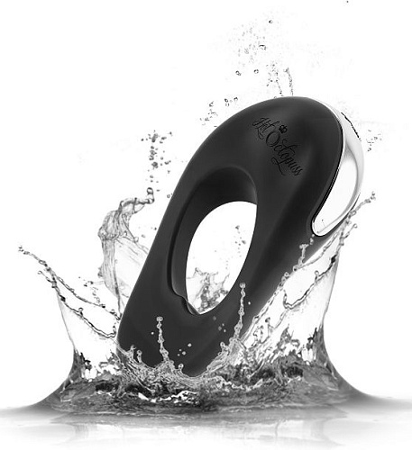 Чёрное эрекционное виброкольцо с двумя виброэлементами Hot Octopuss ATOM PLUS HO11