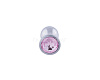 Серебристая анальная пробка с розовым кристаллом Главсексмаг GSM101009L (9,5 см)