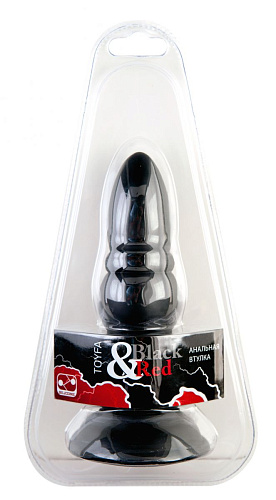 Чёрная анальная втулка с заострённым кончиком ToyFa 901331-5 (14,5 см)