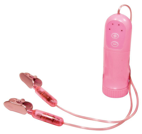 Розовые зажимы для сосков с вибрацией Orion Bad Kitty Nipple Buds 0571660