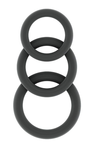 Набор из 3 серых эрекционных колец Shots Media BV SONO No.25 SON025GRY