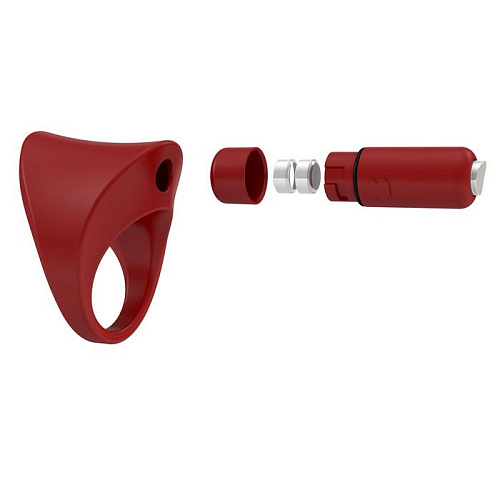Красное эрекционное виброкольцо OVO B11 RED