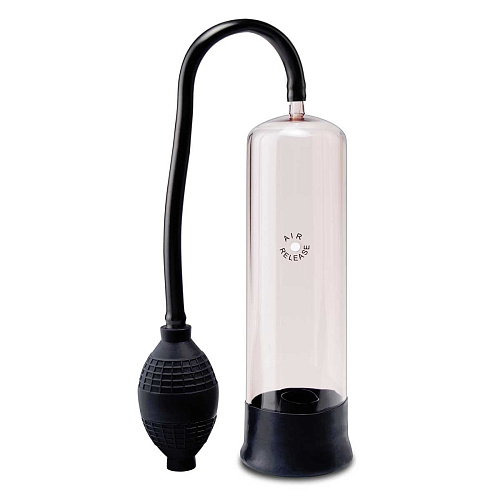 Прозрачная чёрная мужская помпа Pipedream Rookie of the Year Pump PD3253-23