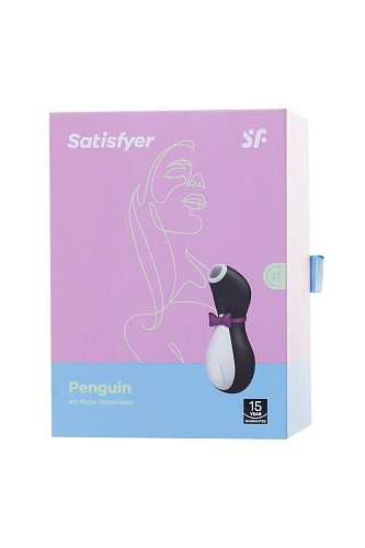 Чёрно-белый вакуум-волновой бесконтактный стимулятор клитора Satisfyer Pro Penguin Next Generation J2018-8N-P