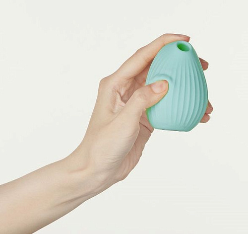 Мятный вакуум-волновой стимулятор с вибрацией и базой-ночником Cuddly Bird CB-GR