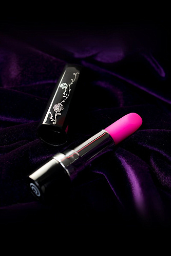 Мини-вибромассажёр в форме помады в чёрно-розовом цвете Eromantica LoveStick 120009