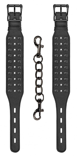 Чёрные поножи с острыми шипами Shots Media BV OU288BLK