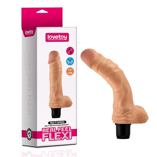 Гнущийся вибромассажёр-реалистик телесного цвета Lovetoy FLEXI  LV1011 (23 см)