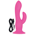 Розовый двухголовый вибратор-насадка California Exotic Novelties Rechargeable Love Rider Wireless Pleaser SE-1498-93-3 (19 см)