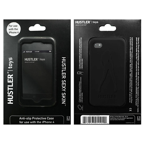Чёрный силиконовый чехол для iPhone 4, 4S Hustler H41533-11002