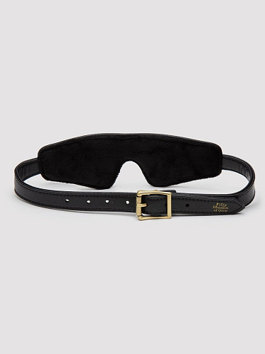 Чёрная плотная маска на глаза Fifty Shades of Grey Bound to You Faux Leather Blindfold FS-80132