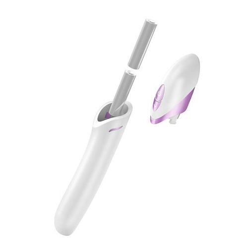 Белый вибратор с розовыми элементами OVO F8 WHITE/PINK (20 см)