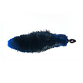 Анальная пробка чёрного цвета с синим лисьим хвостом Wild Lust BF40black/blue