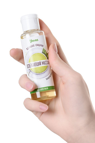 Масло для массажа с ароматом зелёного чая и мяты ToyFa «Освежающий массаж» 722107 (50 мл)