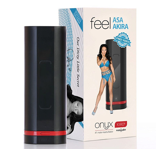 Чёрный мастурбатор для секса на расстоянии Kiiroo ONYX TELEDILDONIC MASTURBATOR ASA AKIRA E27234