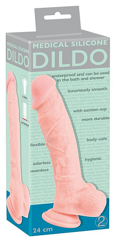 Реалистичный фаллоимитатор телесного цвета Orion Medical Silicone Dildo 0526690 (24 см)