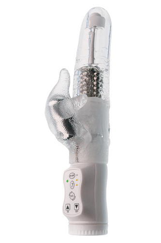 Прозрачный вибромассажёр с клиторальным стимулятором Seven Creations SEVEN SEAS VIBE CLEAR 11-19CLHWHSC (21,5 см)