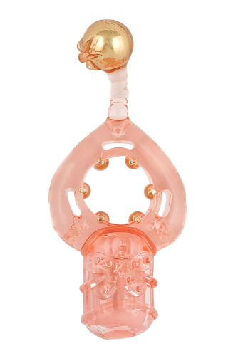 Персиковое рельефное кольцо с вибрацией White Label MC01030035peach