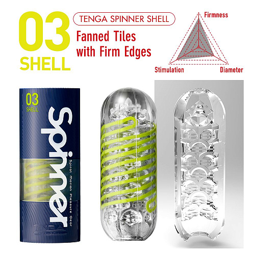 Салатовый мастурбатор Tenga SPINNER Shell SPN-003